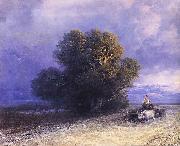 Ivan Aivazovsky Ox Cart Crossing a Flooded Plain oil painting